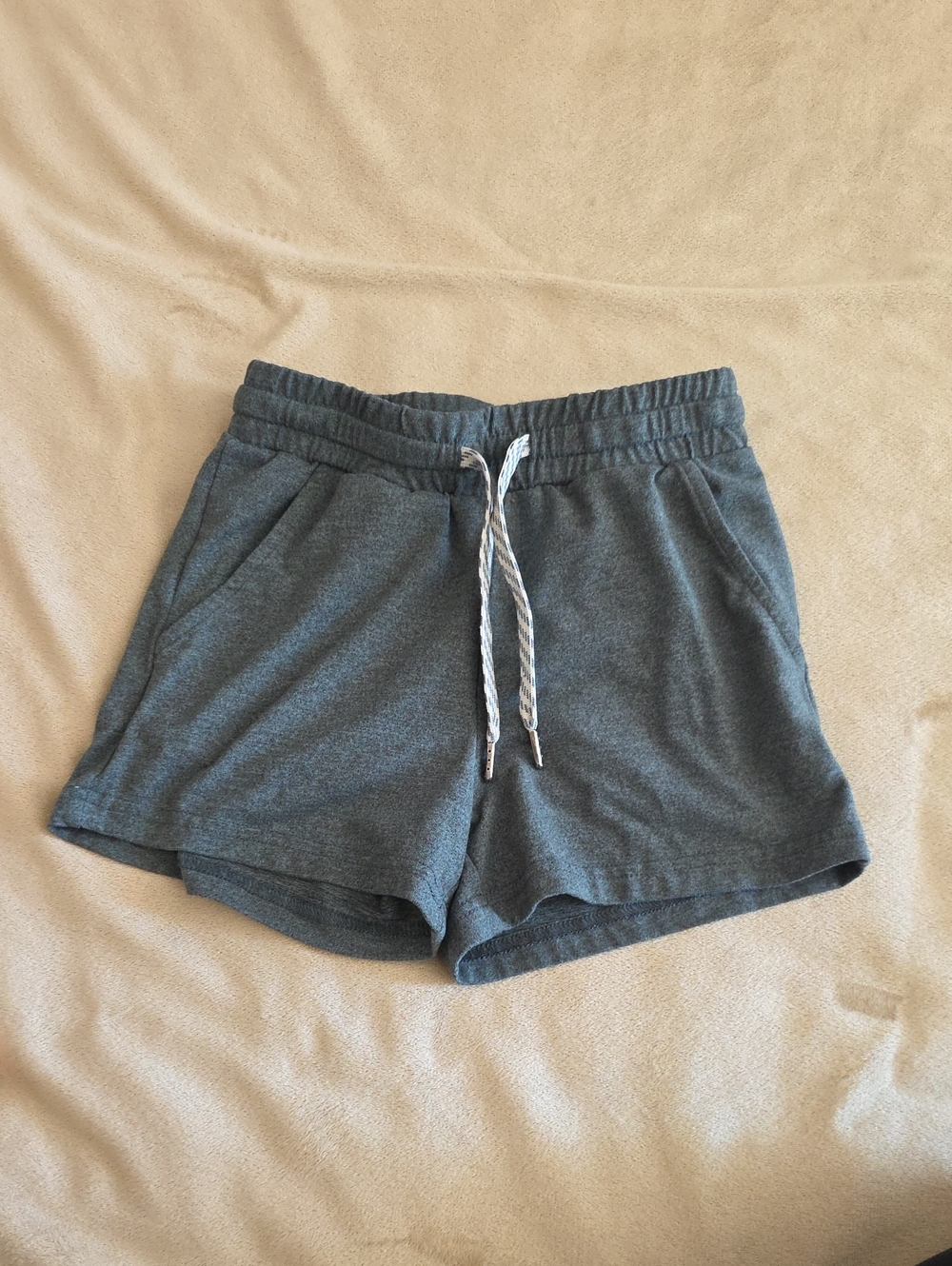 Girls' Green/Gray Drawstring Shorts - Casual Comfort